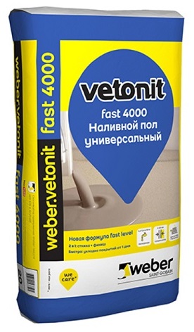 Наливной пол Вебер Ветонит Фаст 4000  20кг (54)