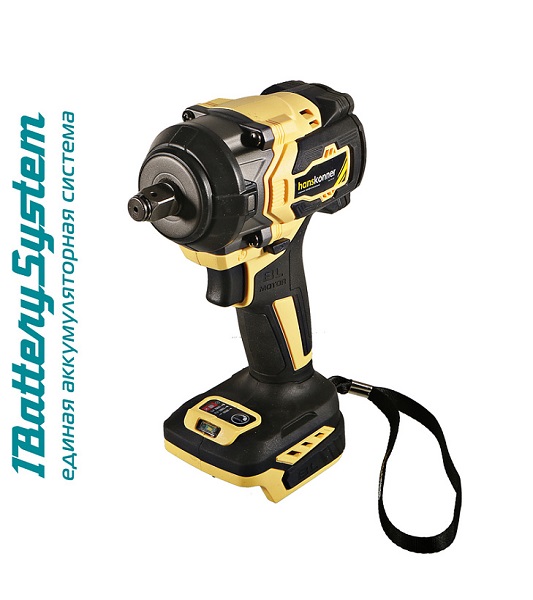 Гайковерт ударный б/щ Hanskonner HCD20600BL (18В,600Нм,1/2",3скор, без АКБ, без З/У,1BatSys) коробка