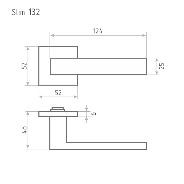 Ручка дверная Slim 132К черный
