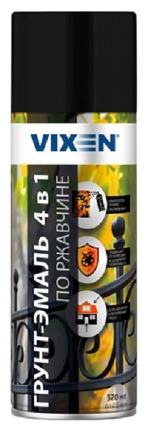 Грунт-эмаль по ржавчине 4 в 1 VIXEN ,  RAL 8017 шоколадно-коричневый (520мл; 12шт) 