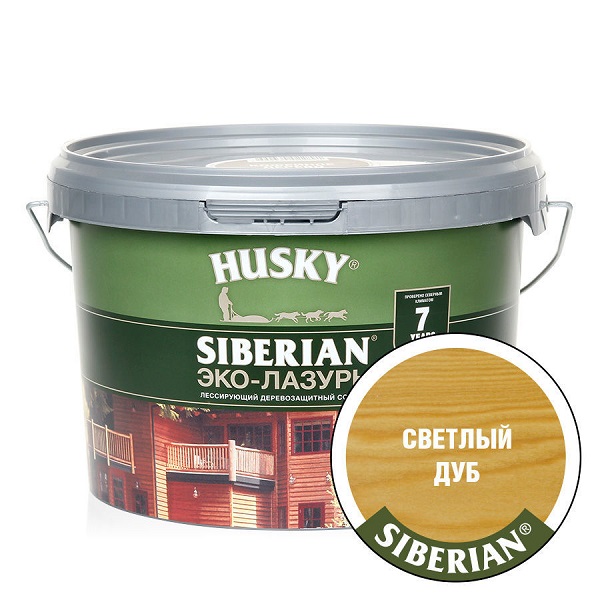 Эко-Лазурь для дерева HUSKY SIBERIAN 2,5л  п/матовая светлый дуб