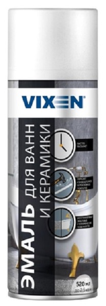 Эмаль аэрозольная VIXEN для ванн и керамики (520мл; 12шт) 