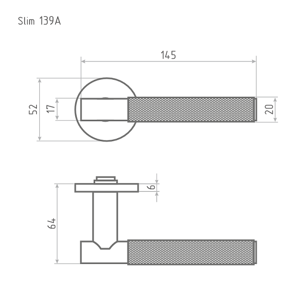 Ручка дверная Slim 139А матовый никель