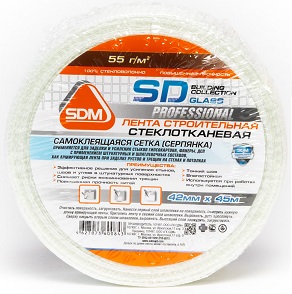 Сетка самоклеющаяся "серпянка" 42мм х 45м SD-GLASS (32шт)