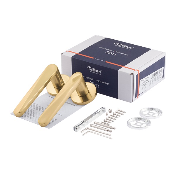 Ручка дверная Slim 136А сатинированное золото