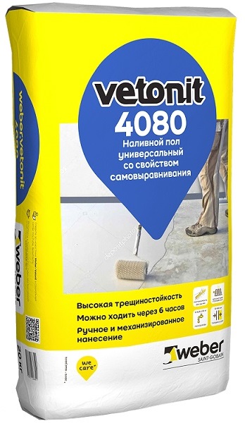 Наливной пол Вебер Ветонит 4080 5кг крафт пакет