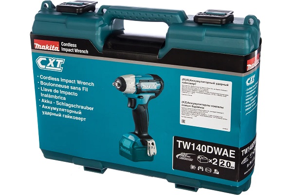 Гайковерт ударный MAKITA TW140DWAE  (12В,140Нм, 3/8", 2x2Ач Li-lon) кейс ФЦ