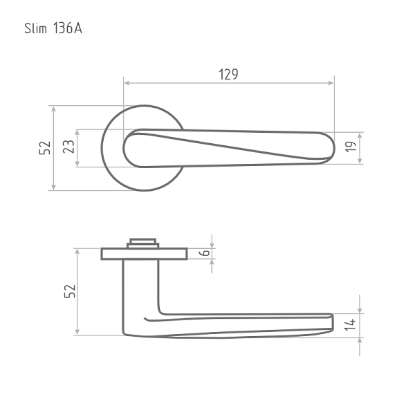 Ручка дверная Slim 136А графит