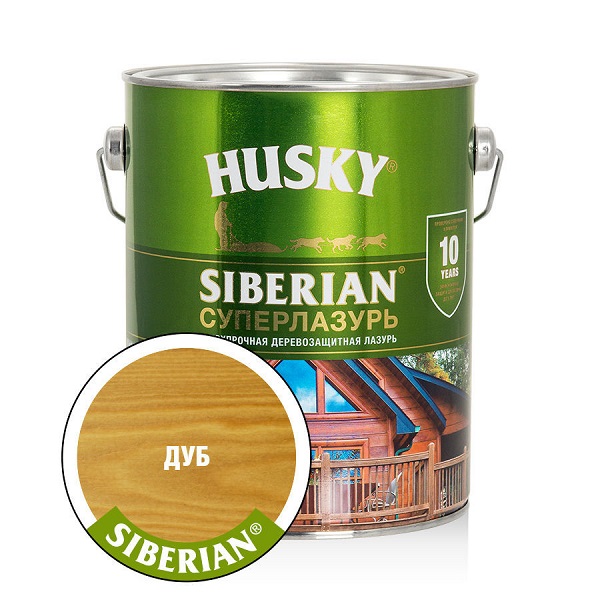 Суперлазурь HUSKY SIBERIAN 2,7л  Дуб (3шт) 