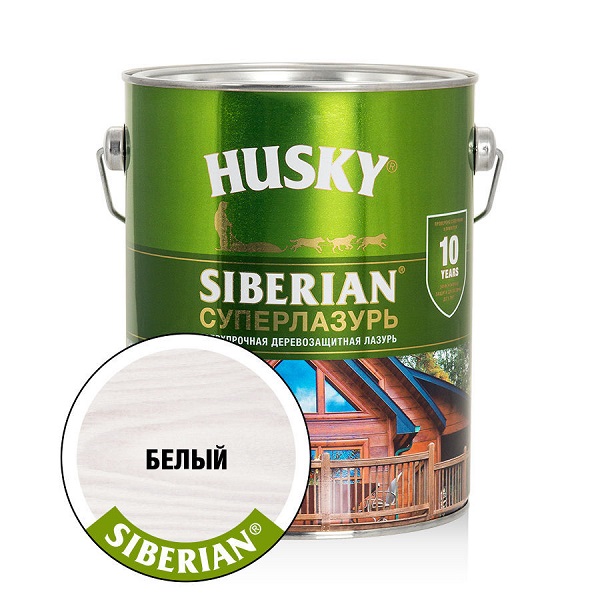 Суперлазурь HUSKY SIBERIAN 2,7л  Белая (3шт) 