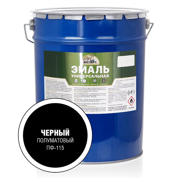 Эмаль алкидная ПФ-115 ЭКСПЕРТ универсальная п/мат. Черная 25кг 